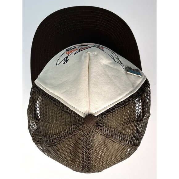 VTG Brown WESTERN WHEELERS CAMPING CLUB Covered Wagon Mesh TRUCKER CAP & PIN USA - Picture 5 of 7
